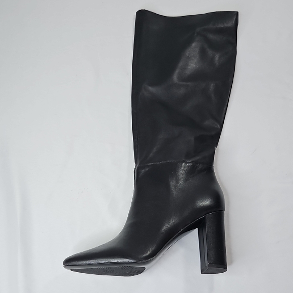 Karl Lagerfield Vani-Heeled Black Riding Boots Size 8.5
